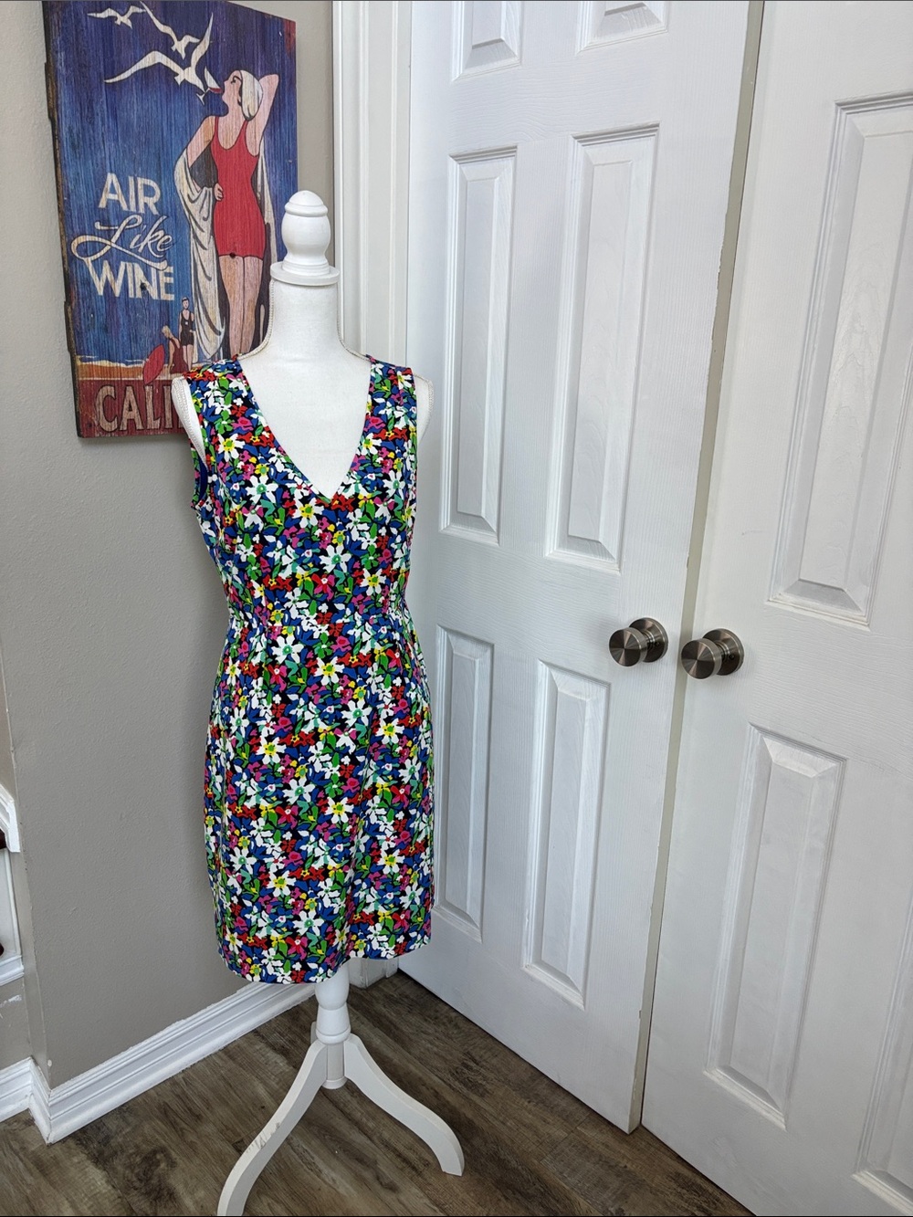 kate spade Multicolor Floral V-Neck Sleeveless Mini Dress